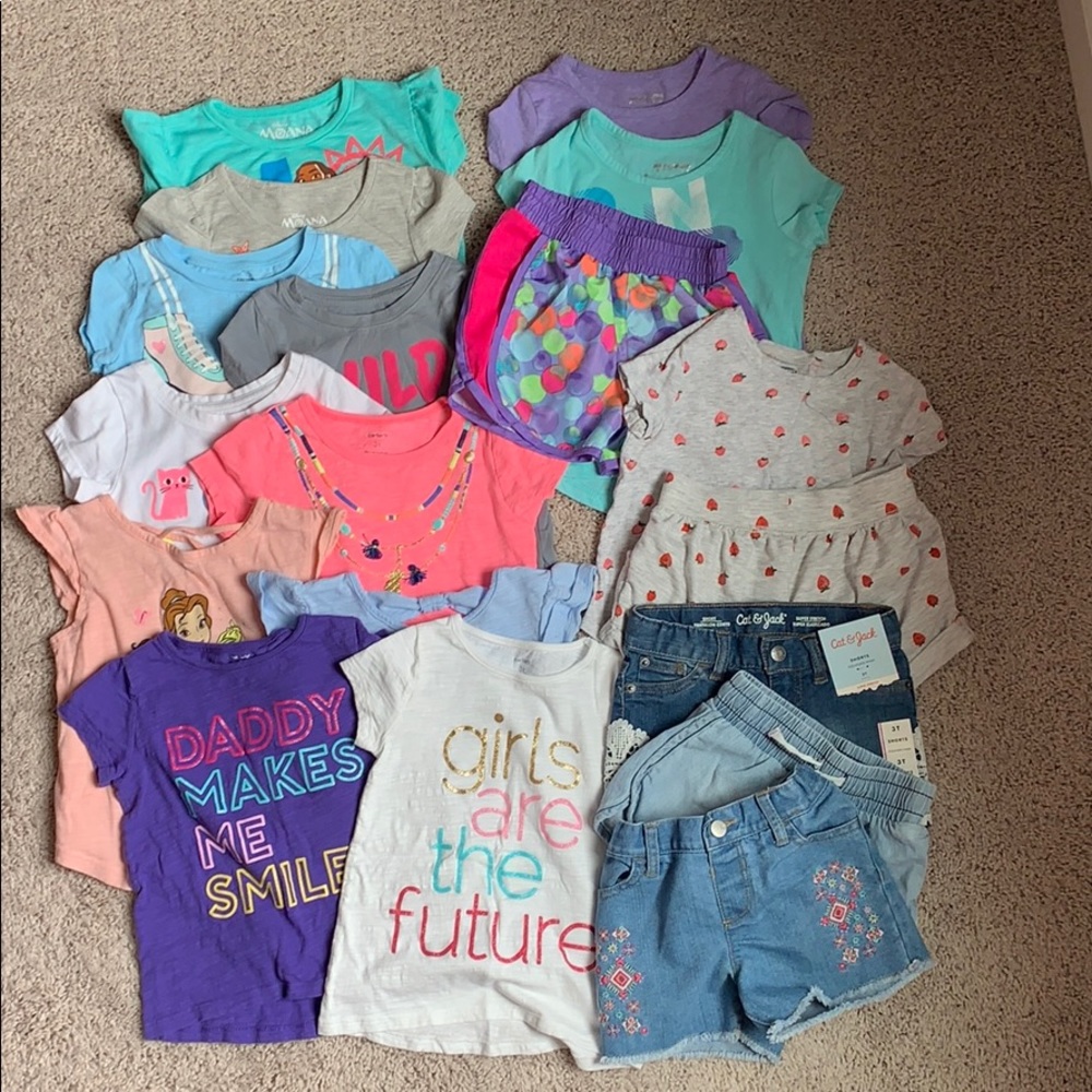 3T girls shorts & shirts LARGE LOT
